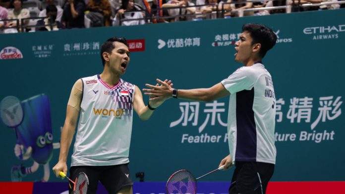 Pasangan Fajar Alfian/Muhammad Shohibul Fikri menjuarai China Open 2025 (Foto: TAN EN EN/BADMINTONPHOTO)